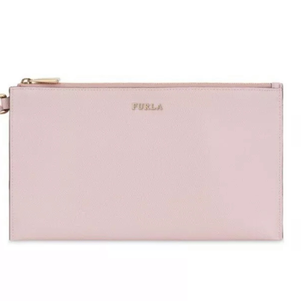 🆕 FURLA ENVELOPE PINK LEATHER WRISTLET